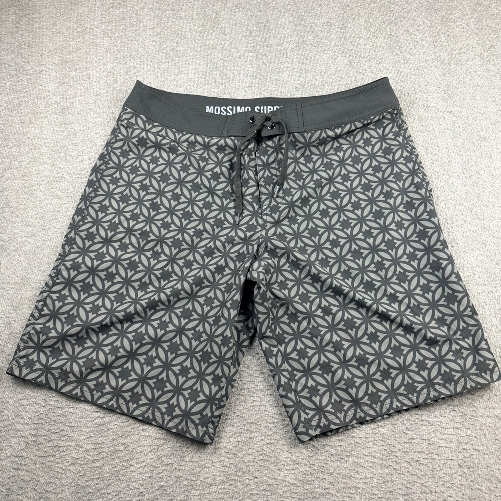Mossimo Supply Co Mens Gray Geometric Board Shorts Swim Trunks Size 38 281003447